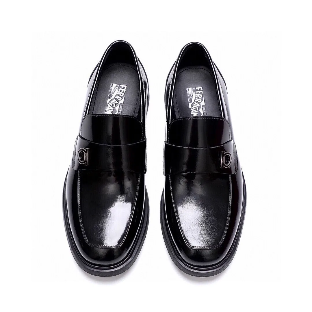 Men's shoes 💰520 💐[Ferragamo/Ferragamo] New 🐲Ferragamo* Ferragamo classic formal leather shoes! It is made of imported first-layer open-edge beaded cowhide leather upper + luxurious hardware buckle, and the inner layer is comfortable first-layer cowhide 🐂 leather lining! Original rubber outsole! Code number 38-44 (45🉑️customized)